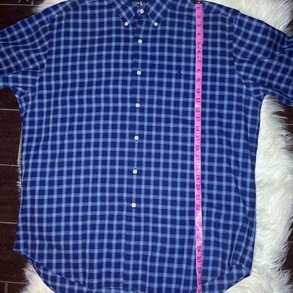 Ralph Lauren Blake blue checkered short sleeved button down sz large - Picture 6 of 6